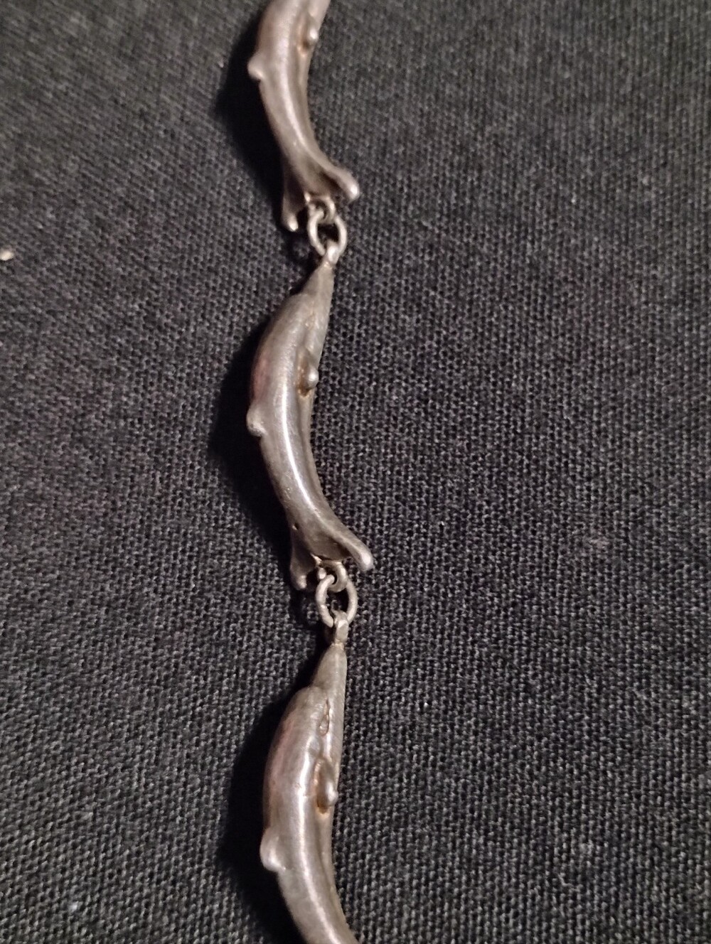 Solid Sterling Silver Jumping Dolphin Link Bracelet